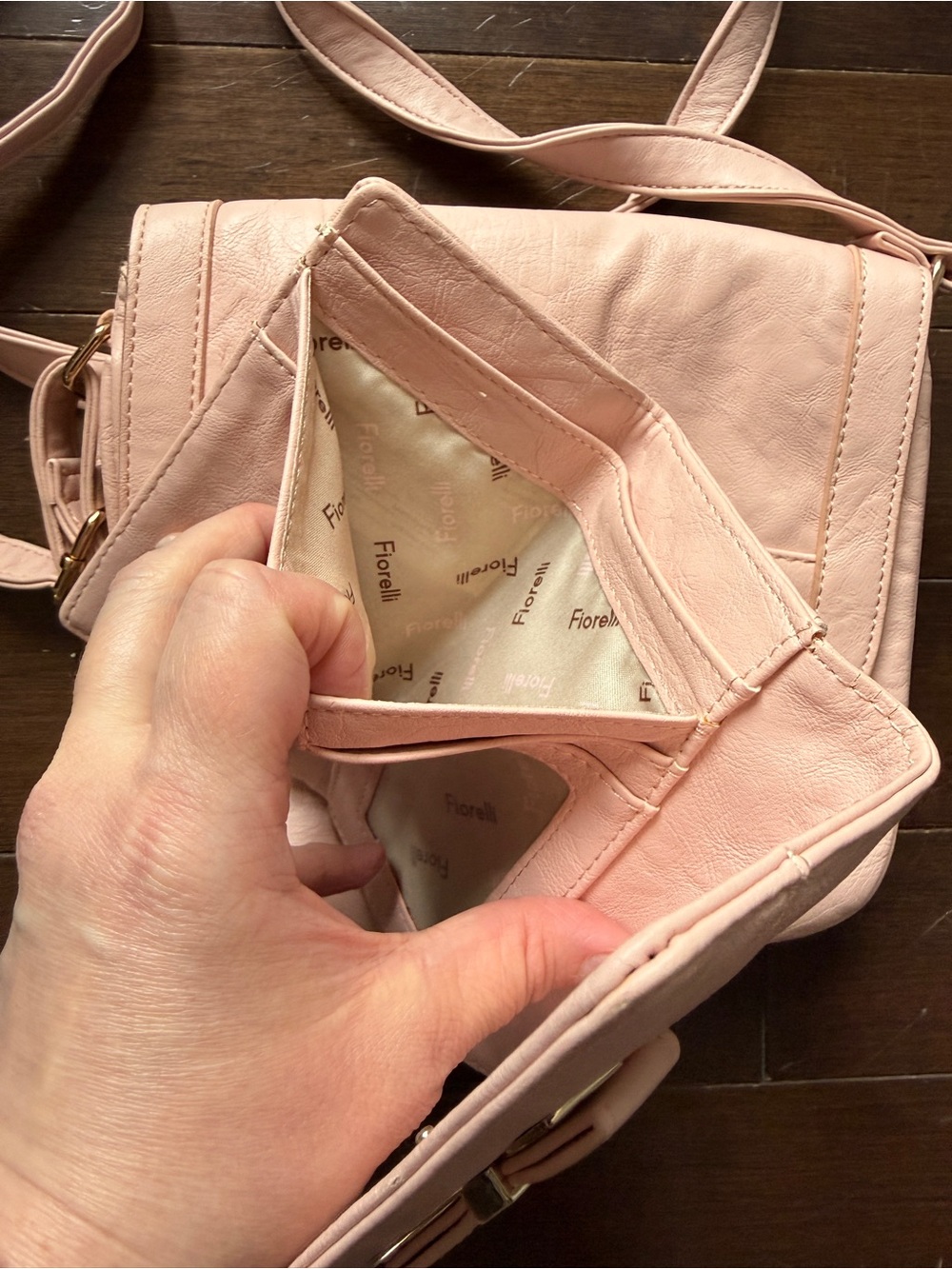 Women’s Blush Pink Crossbody Bag with Matching Wallet - Picture 9 of 16